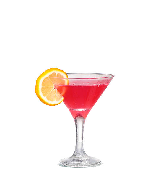 istock Fresh pink cocktail, lemon isolated on white background splash 466389032