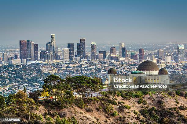 Centro De La Ciudad De Los Ángeles Foto de stock y más banco de imágenes de Observatorio Griffith - Observatorio Griffith, Condado de Los Ángeles, Los Ángeles