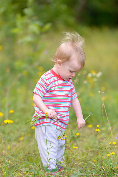 istock Little girl walks into the field 466389971
