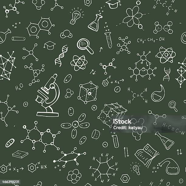 Chemistry Hand Draw Background Stock Illustration - Download Image Now - Chemistry, Chemistry Class, Chalk Drawing