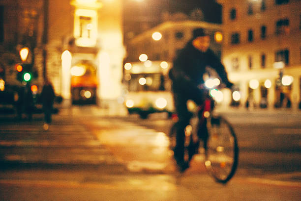 istock Blurred bicyclist in the city 466390242