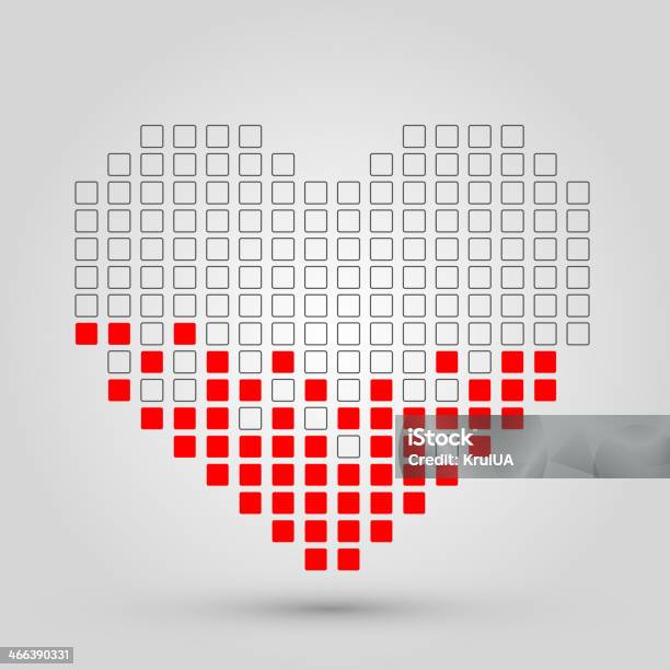 Pixel Heart Vector Stock Illustration - Download Image Now - Abstract, Art, Art And Craft