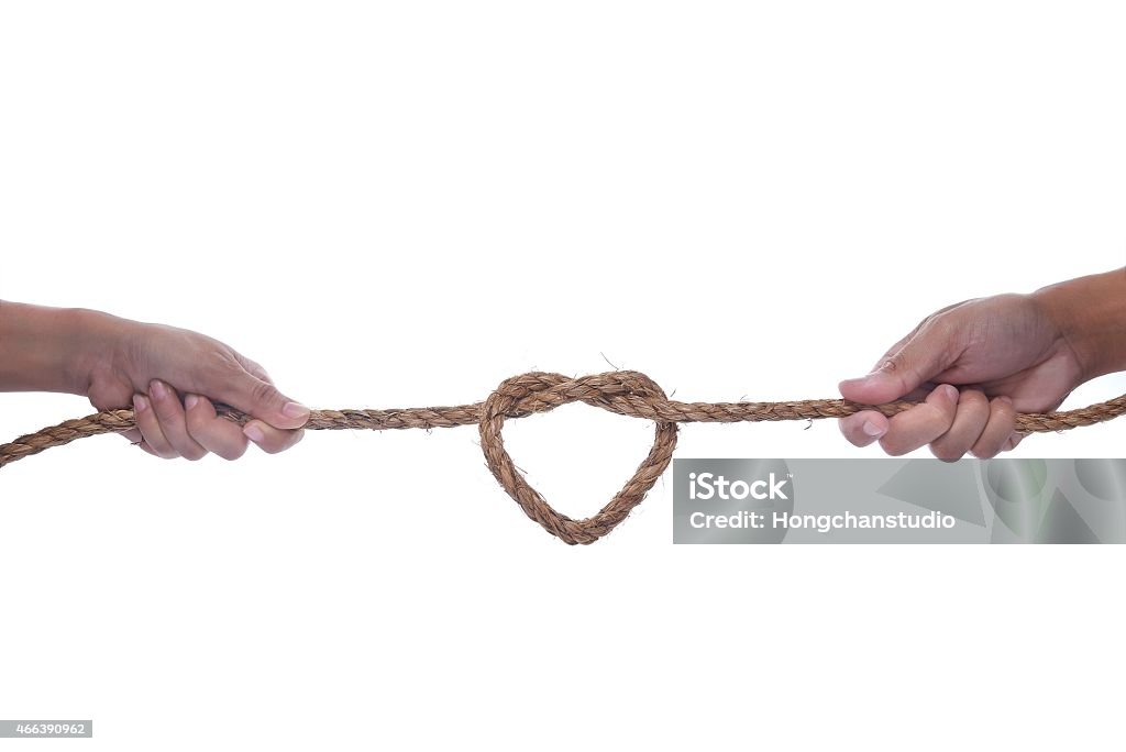 Two Hand Rope Pull Two Hand Pulling A Rope With Heart Shape Stock Photo - Download Image ...