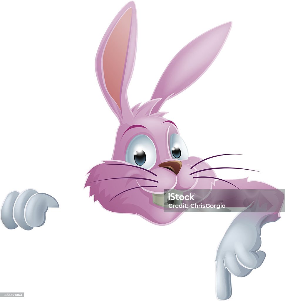 Cool Rabbit Pointing Pink Easter Bunny Rabbit Top Pointing Stock Illustration - Download ...