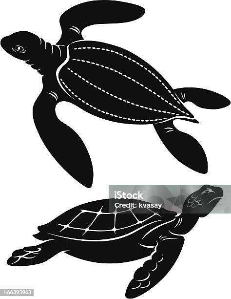 Turtle Stock Illustration - Download Image Now - Box Turtle, Leatherback Turtle, Sea Turtle