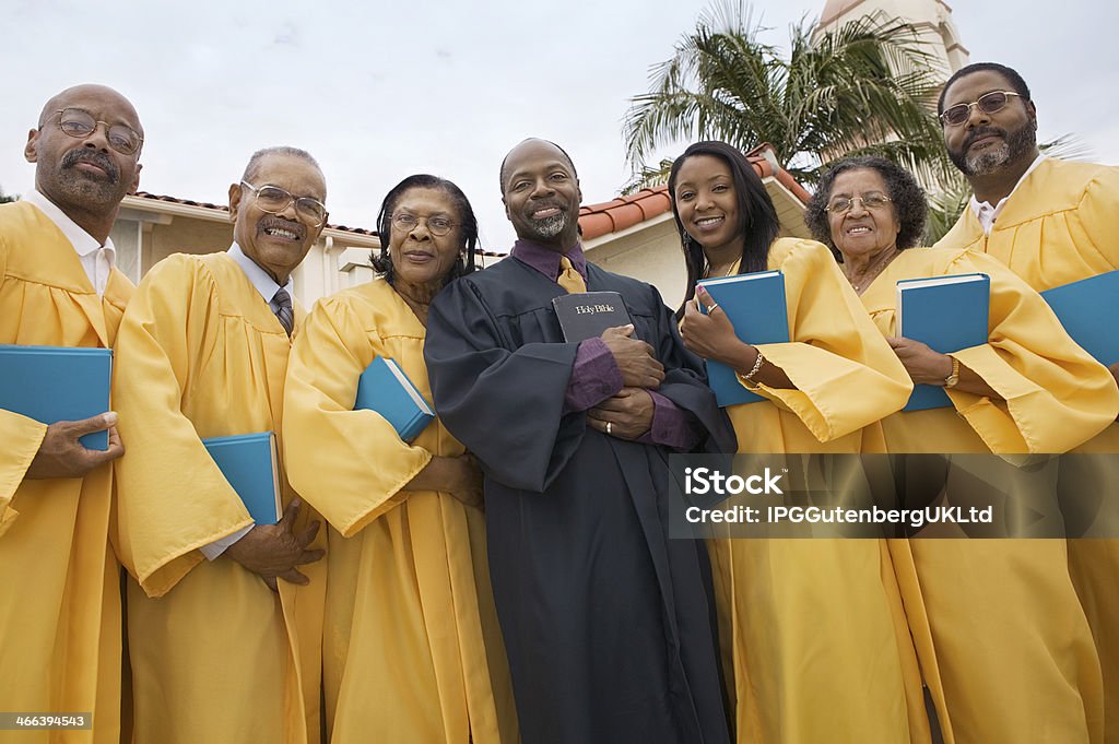 Preacher and Choir Gospel Music Stock Photo
