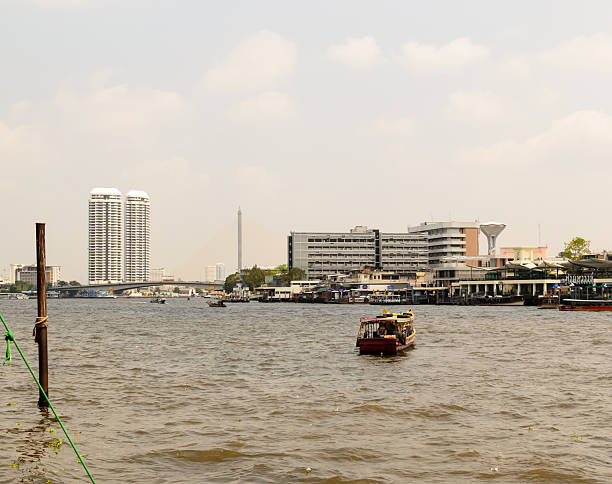 istock Chao Praya river traffics  on the holiday 466394606