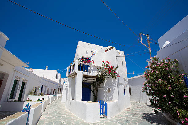 istock Typical traditional greek white and blue houses 466394741