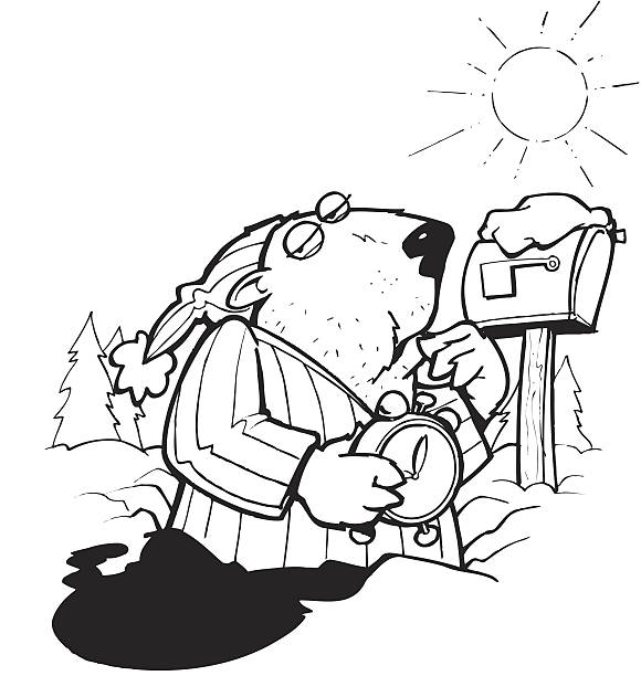 Groundhog Alarm Clock Groundhog Alarm Clock groundhog day clock stock illustrations