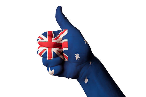 istock australia national flag thumbs up gesture for excellence 466396782