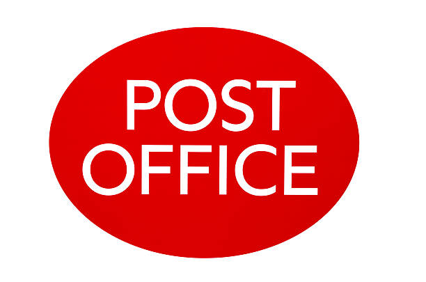 Post office sign Traditional red and white post office sign post office stock pictures, royalty-free photos & images
