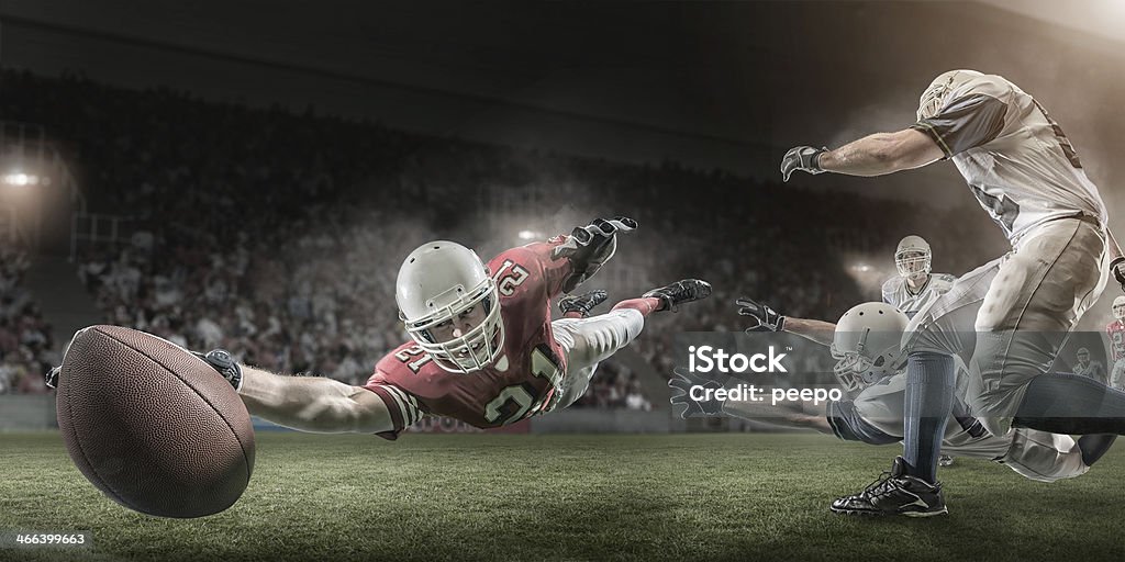 American Football-Spieler-Bewertungen Touchdown - Lizenzfrei Amerikanischer Football Stock-Foto