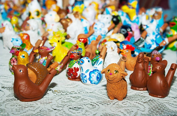 some clay toys on the counter