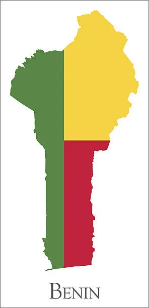 Vector illustration of Benin flag map