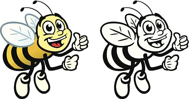 Vector illustration of Happy Bee