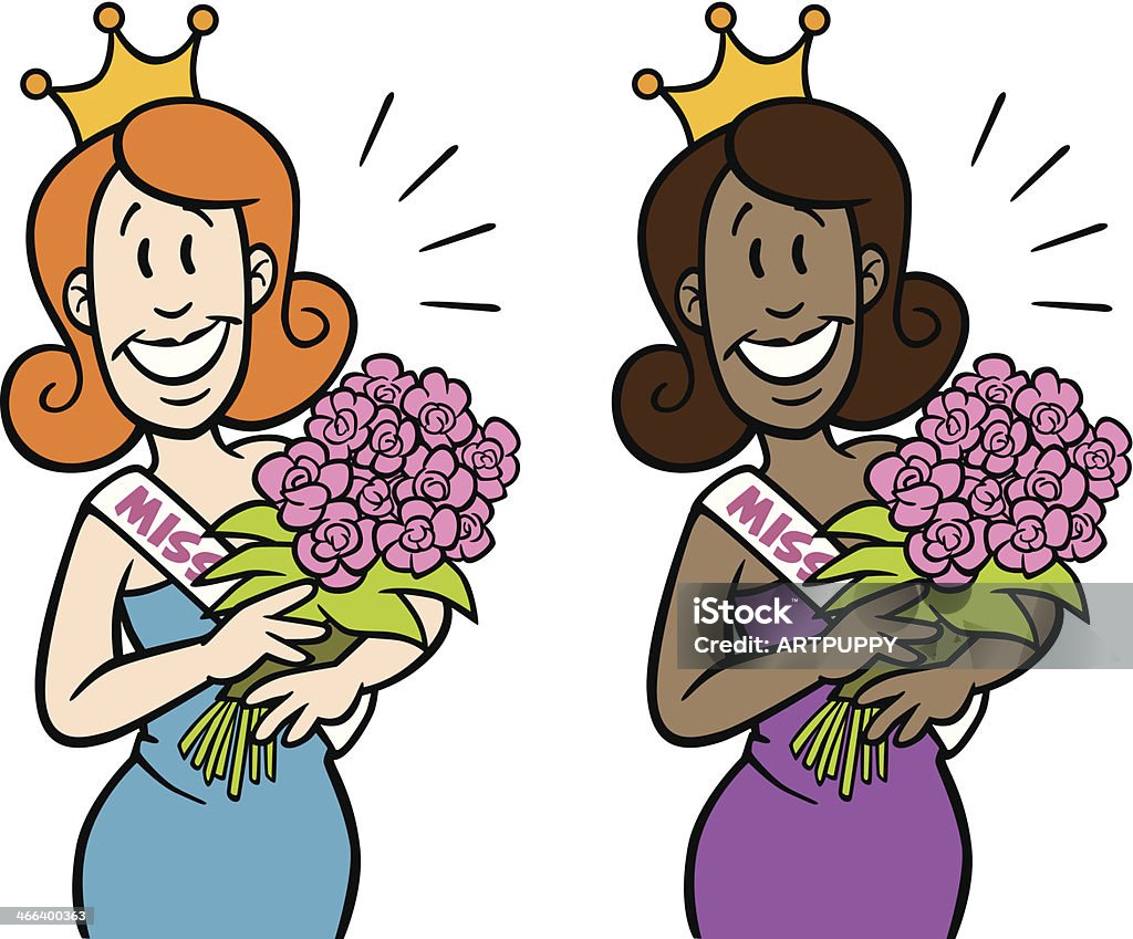 Cartoon Beauty Queen Great illustration of a cartoon beauty queen. Perfect for a beauty pageant illustration. EPS and JPEG files included. Be sure to view my other illustrations, thanks! Miss Universe Pageant stock vector