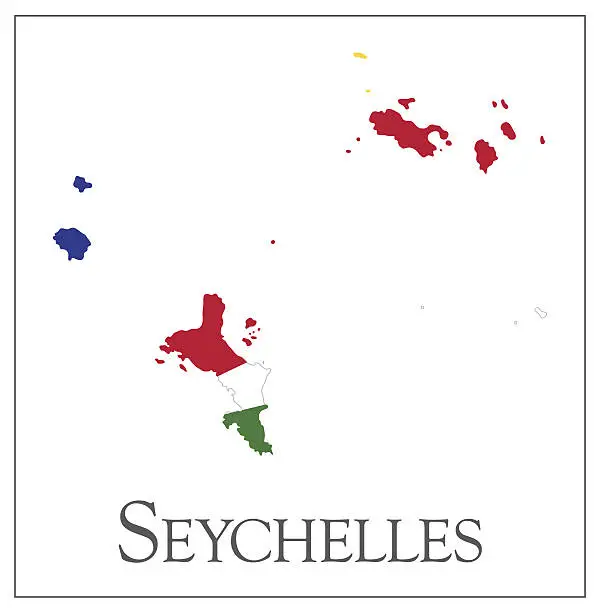 Vector illustration of Seychelles flag map