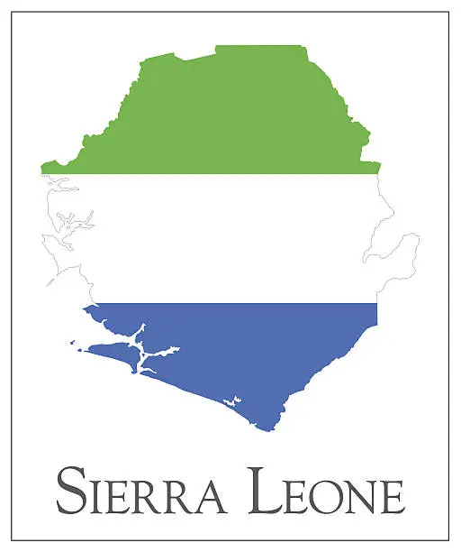 Vector illustration of Sierra Leone flag map