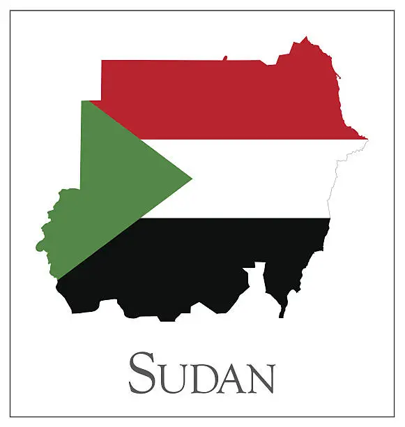 Vector illustration of Sudan flag map