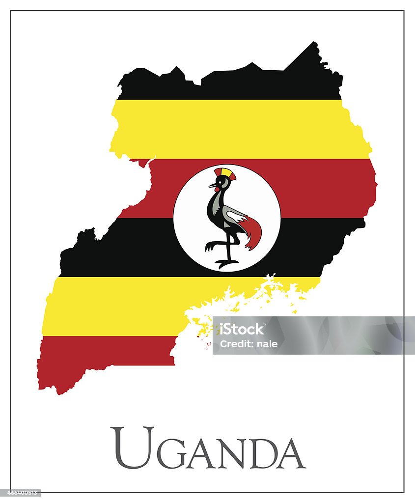 Uganda flag map Vector illustration of Uganda flag map.  Africa stock vector