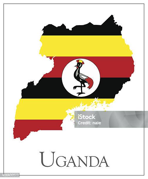 Uganda Flag Map Stock Illustration - Download Image Now - Africa, Cartography, Color Image