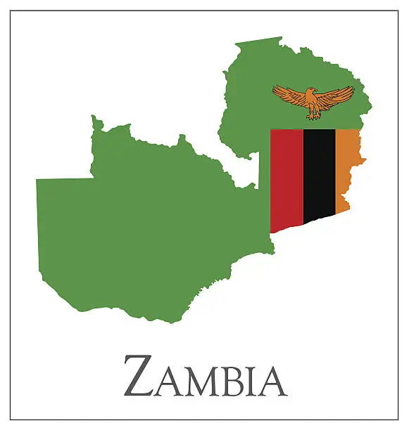 Vector illustration of Zambia flag map