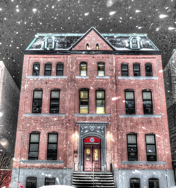 istock Stylized Church on snowy day 466403816