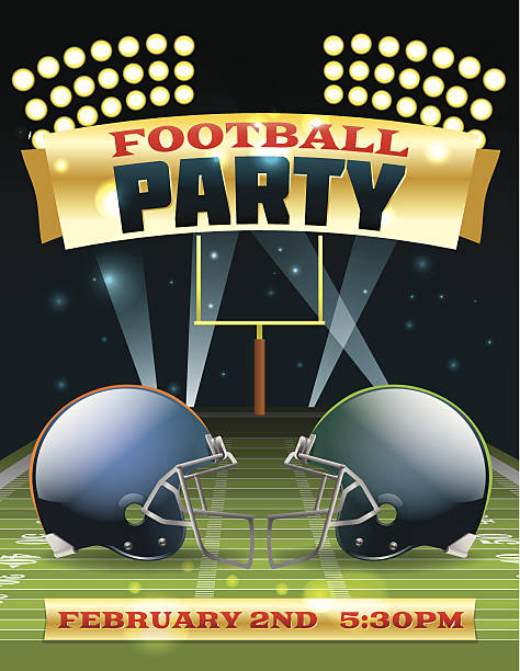 illustrations, cliparts, dessins animés et icônes de de football américain party flyer - tailgate party illustrations
