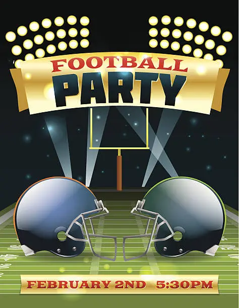 Vector illustration of American Football Party Flyer