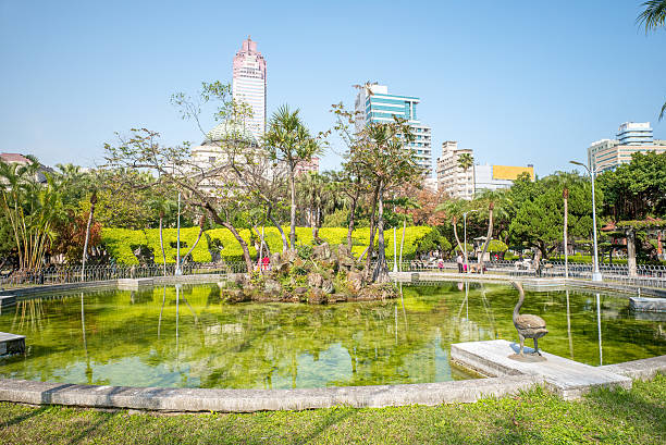 公園の眺め、春 - window office building taipei built structure ストックフォトと画像