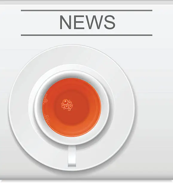Vector illustration of Newspaper with cup of coffee