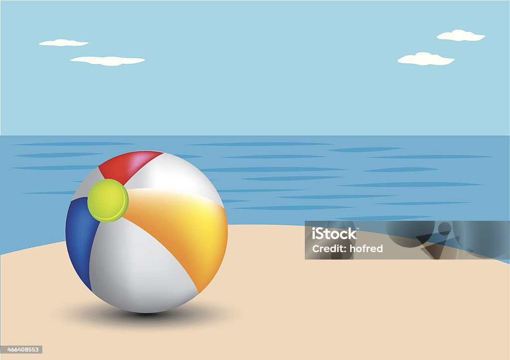 Ballon de plage sur une plage. - clipart vectoriel de Activité libre de droits