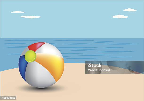 Bola De Praia Numa Praia - Arte vetorial de stock e mais imagens de Ao Ar Livre - Ao Ar Livre, Areia, Arremessar