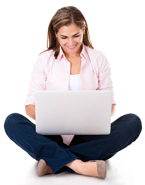 istock Happy woman using a laptop 466409293