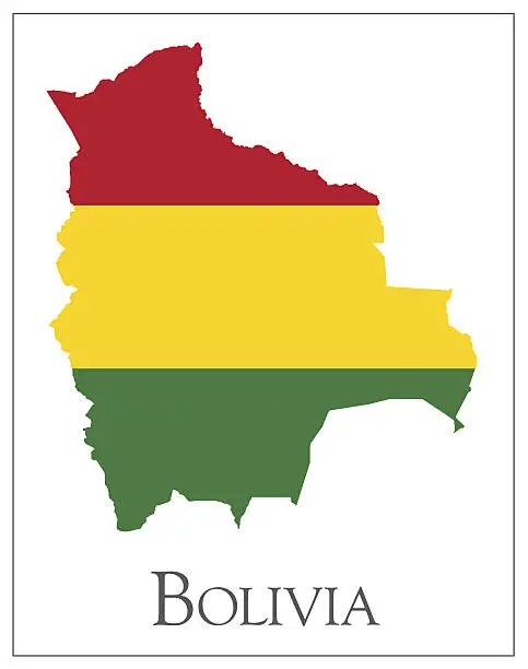 Vector illustration of Bolivia flag map
