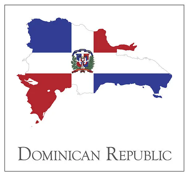 Vector illustration of Dominican Republic flag map
