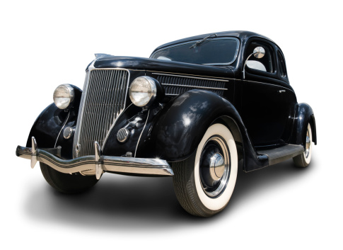 An original 1936 Ford Coupe. Clipping Path on vehicle excludes ground shadow. 