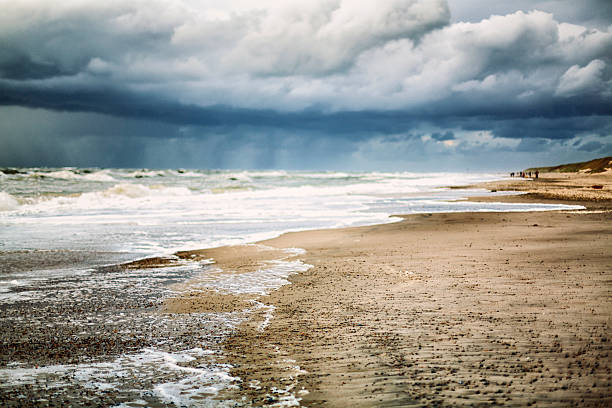 Stormy day at the ocean stock photo