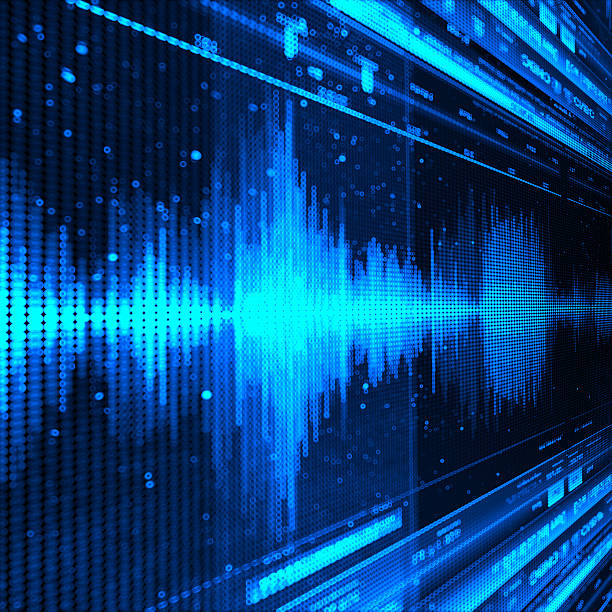 onda sonora - pulse trace computer monitor eeg equipment imagens e fotografias de stock