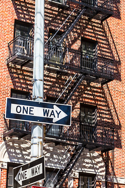 istock One Way Signs and Fire Escape, Brooklyn, New York 466413376