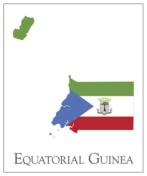 Vector illustration of Equatorial Guinea flag map