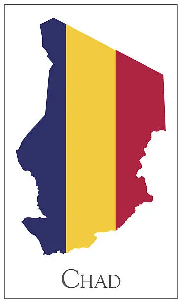 Vector illustration of Chad flag map