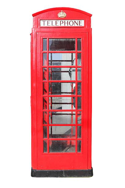 Traditional red British phone box