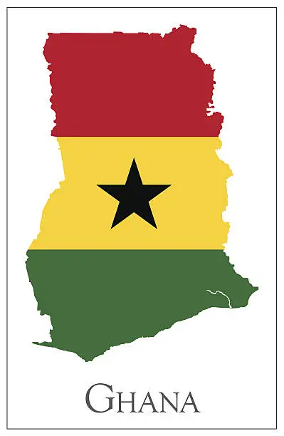 Vector illustration of Ghana flag map