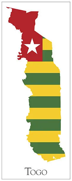Vector illustration of Togo flag map