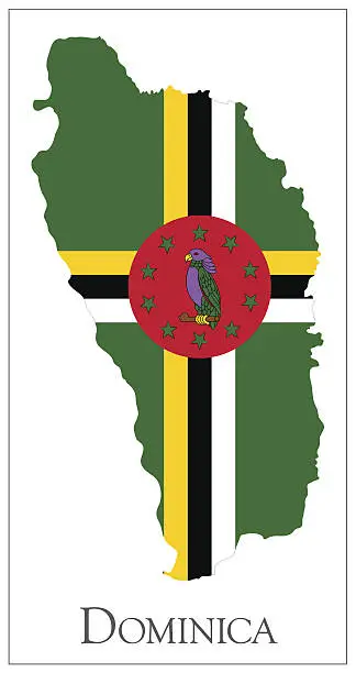 Vector illustration of Dominica flag map