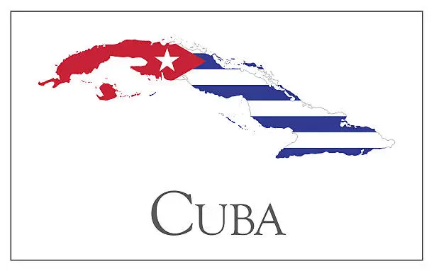 Vector illustration of Cuba flag map