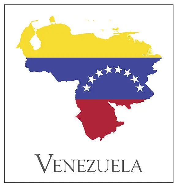 Vector illustration of Venezuela flag map