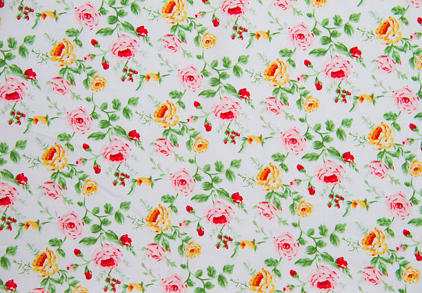 istock Fragment of colorful retro tapestry textile pattern with floral 466415010