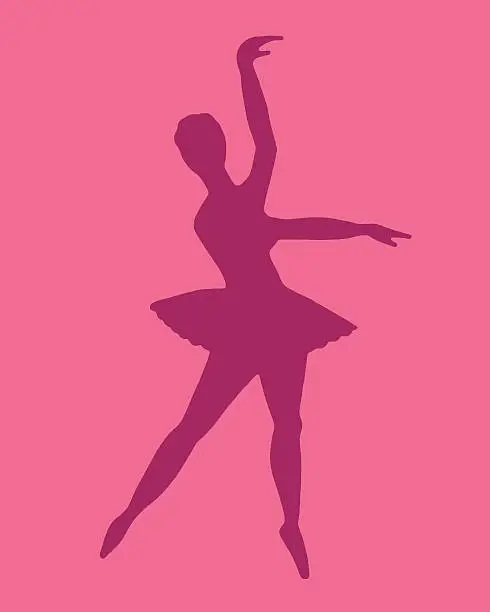 Vector illustration of Silhouette of Ballerina